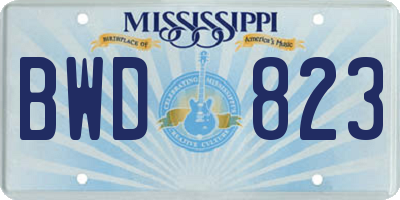 MS license plate BWD823