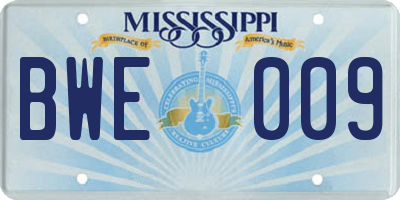 MS license plate BWE009