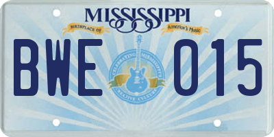 MS license plate BWE015
