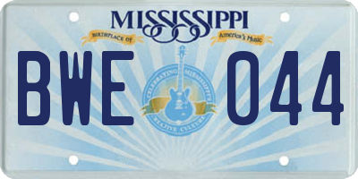 MS license plate BWE044