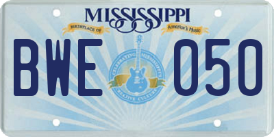 MS license plate BWE050