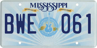 MS license plate BWE061