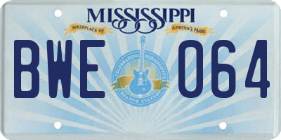 MS license plate BWE064