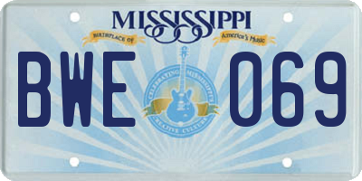 MS license plate BWE069