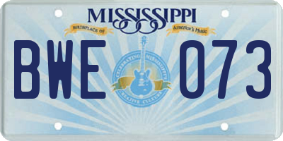 MS license plate BWE073