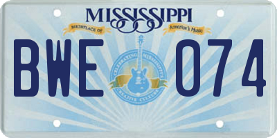 MS license plate BWE074