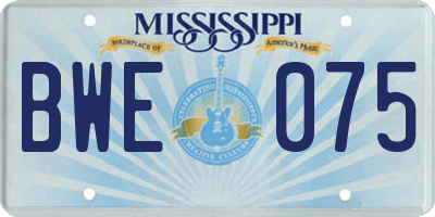 MS license plate BWE075