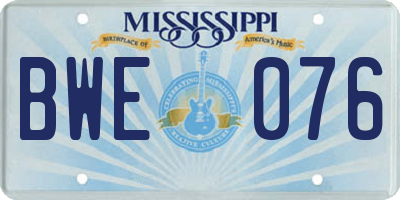 MS license plate BWE076