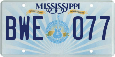 MS license plate BWE077
