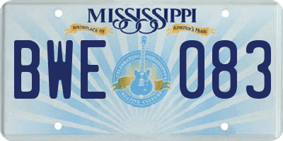 MS license plate BWE083