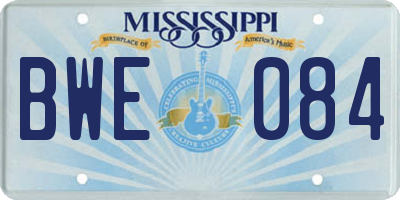 MS license plate BWE084