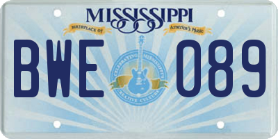 MS license plate BWE089