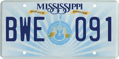 MS license plate BWE091