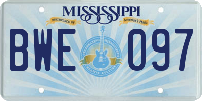MS license plate BWE097