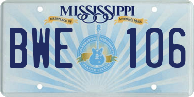 MS license plate BWE106