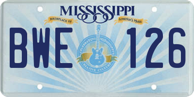 MS license plate BWE126