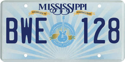 MS license plate BWE128