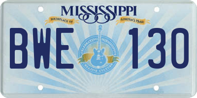 MS license plate BWE130