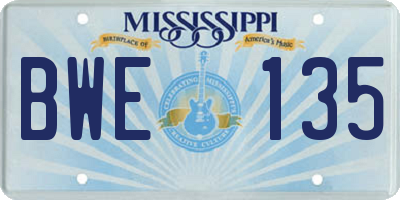 MS license plate BWE135
