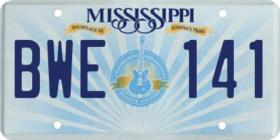 MS license plate BWE141