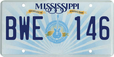 MS license plate BWE146