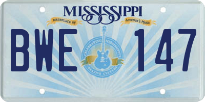 MS license plate BWE147