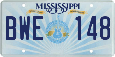 MS license plate BWE148