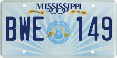 MS license plate BWE149