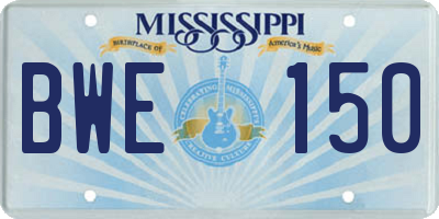 MS license plate BWE150
