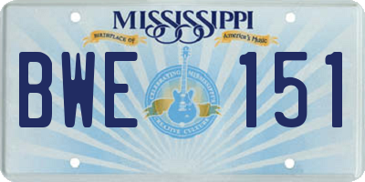 MS license plate BWE151