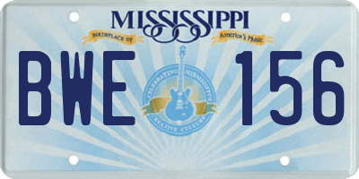 MS license plate BWE156