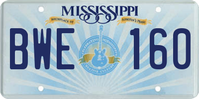 MS license plate BWE160