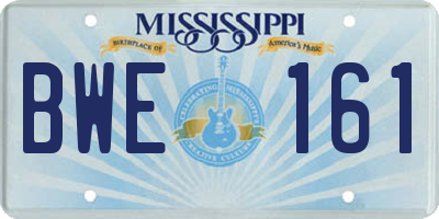 MS license plate BWE161