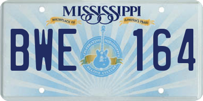 MS license plate BWE164