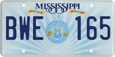 MS license plate BWE165