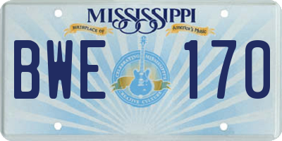 MS license plate BWE170