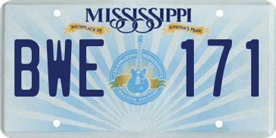 MS license plate BWE171