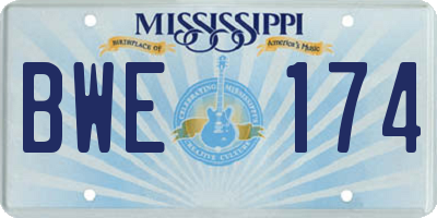 MS license plate BWE174