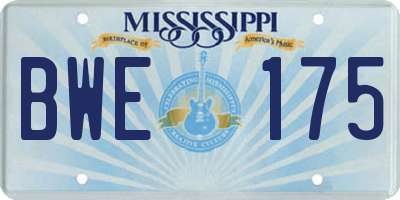 MS license plate BWE175