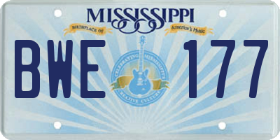 MS license plate BWE177