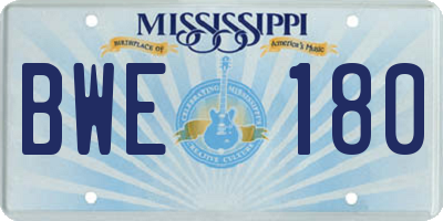 MS license plate BWE180