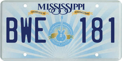MS license plate BWE181