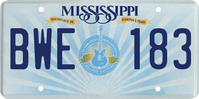MS license plate BWE183