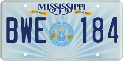 MS license plate BWE184