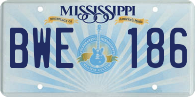 MS license plate BWE186