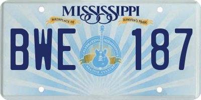 MS license plate BWE187