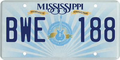 MS license plate BWE188