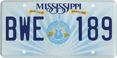 MS license plate BWE189