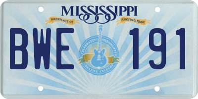 MS license plate BWE191