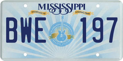 MS license plate BWE197